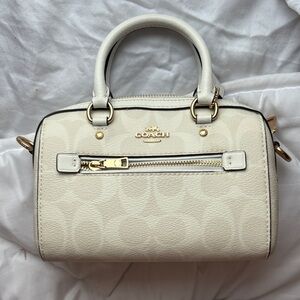 Coach Vintage White/Cream Handbag with Gold Accents
